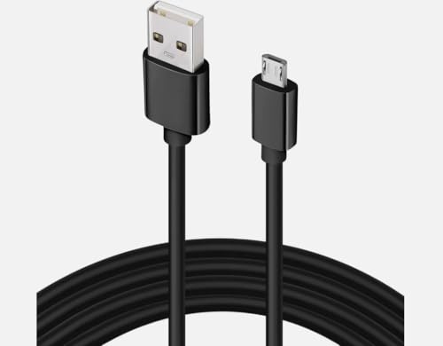 LockMingle Black Micro USB Lead 1M for PS4 Motion Controllers, Samsung Galaxy, GoPro Camera, Fast Charge