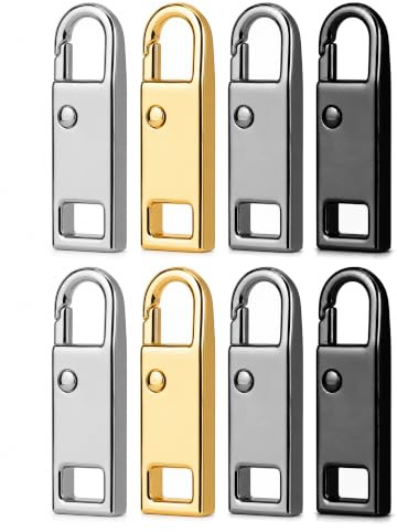 Metall Reißverschluss Zipper Ersatz Abnehmbar (Multi Color, 2.9cm*8) | Zipper Pull für Reißverschluss Anhänger Reparatur Set für Rucksack Jacke DIY Geldbörse Kleider Jeans