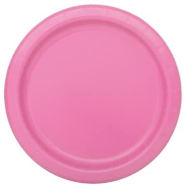 Unique Party - Platos de Papel - 17.1 cm - Rosa Oscuro - Paquete de 8 (31394)