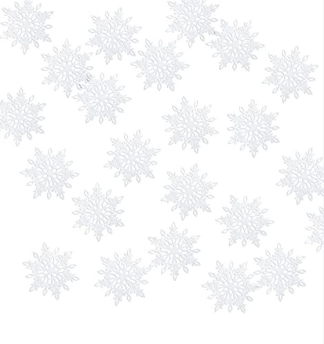 PartyDeco P&D Tischkonfetti mit Schneeflocken, Weiß
