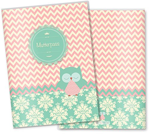OLGS Mutterpasshülle Eule Augen zu - Schutzhülle für Mutterpass, Geschenk für werdende Mütter