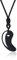 COAI Collier Ajustable Magatama Pendentif Obsidienne Noire Homme Femme