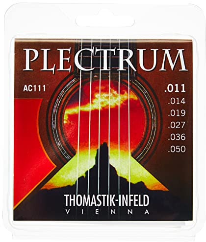 Juego de cuerdas para guitarra acústica Thomastik Plectrum Acoustic Series AC111 Medium-Light .011-.050 sin níquel