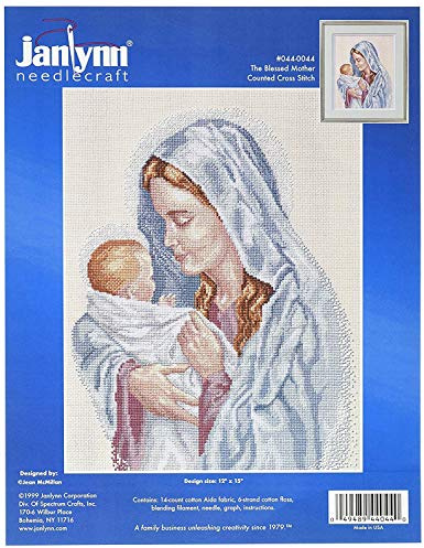 Janlynn The Blessed Mother Counted Cross Stitch Kit, Cotton, Multicolored, by The Yard
