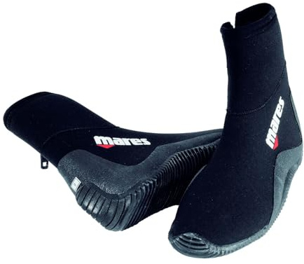 Mares Adult Classic 3mm Neoprene High Top Scuba Diving Boots for Men & Women - Wide Toecap, Leveled Sole & Side Zip, 11 US
