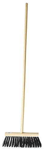 Charles Bentley & Son 12 Black PVC Yard Broom & Handle Stiff PVC Strong Wooden