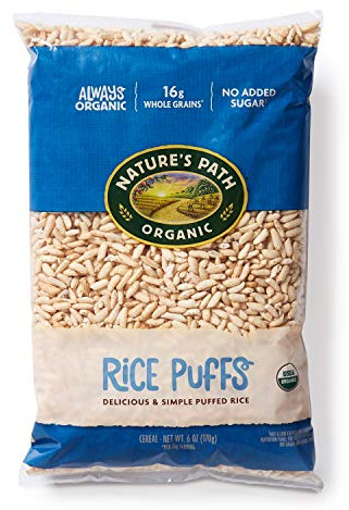 Nature’s Path Rice Puffs Cereal, Healthy, Organic, Gluten-Free, Low-Sugar, 6 Ounce Bag