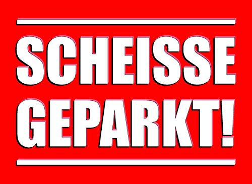 Scheiße geparkt Karten - 50 Stück DIN A7 rot - Hinweis Karten für Falschparker - Du parkst scheiße Karten Spaßartikel für Windschutzscheibe - Scheisse geparkt Set I dv604