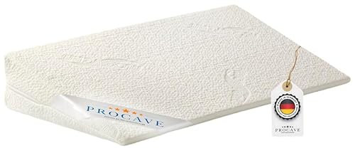 PROCAVE Bettkeil | keilförmiges Schaumstoffkissen | atmungsaktive Matratzenerhöhung | Made in Germany | AloeVera-Doppeltuch-Bezug | 160 cm x 45cm x 15/1cm