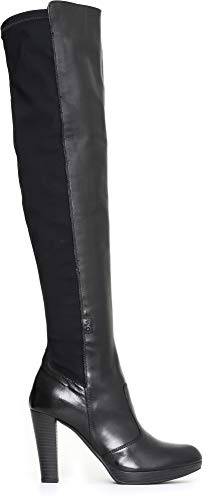 NeroGiardini A719802D Stivali Donna in Pelle E Tela - Nero 37 EU