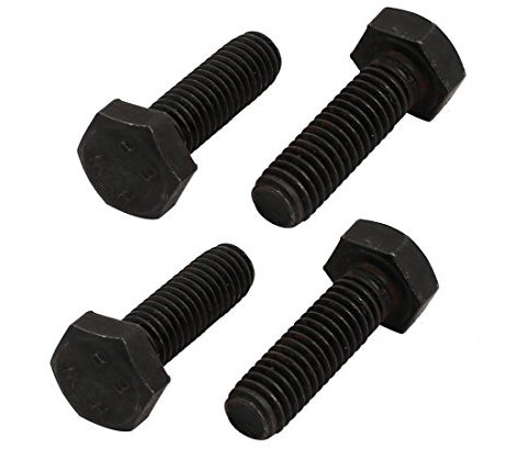 sourcing map 4 Stück Linksgewinde Sechskantschraube 8.8 Grad M6x20mm Vollgewinde