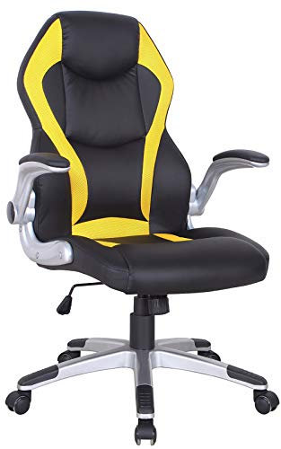 HTI-Line Chefsessel Racingstyle Tornado hochklappbare Armlehen Gelb