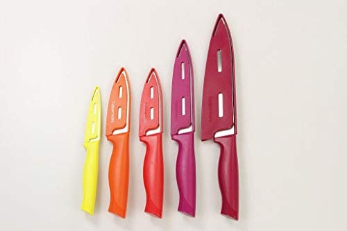 TUPPERWARE Messer Set (5) Essential-Serie Kochmesser + Universal + Wellenschliff
