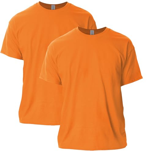 Gildan Unisex Adult Ultra Cotton T-Shirt, Style G2000, Multipack, Safety Orange (2-Pack), 3XL