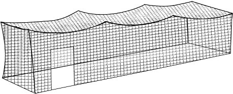 Aoneky Baseball-Trainingskäfignetz 6x2,5x2,5M, quadratisches Netz 4,5x4,5cm, PolyethylenSeil 2,5mm | Baseball Schlagkäfig - Barrierenetz für Outdoor-Training Baseball, Golf, Hockey (10x3x3M)