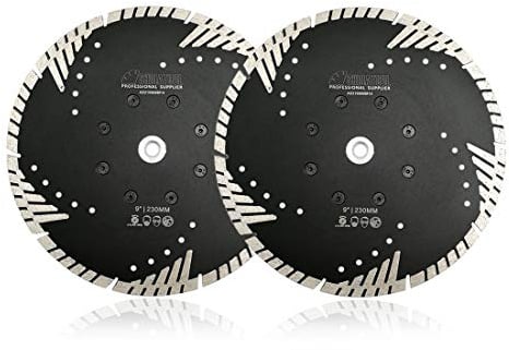 SHDIATOOL Diamant-Trennklinge mit Turbo-Schrägschutzzähnen, 2 Stück, 230 mm, für Beton, Fliesen, Granit, Marmor, Mauerwerk, Ziegel