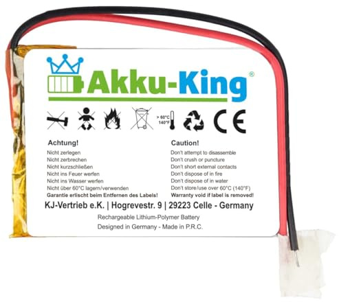 Akku-King Lithium Polymer Akku - 3.7V 300mAh - 42 x 30 x 3mm