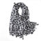 Micoop Damen Schal mit Leopardenmuster, lang, groß, Tierdruck, Schal, grau, 42