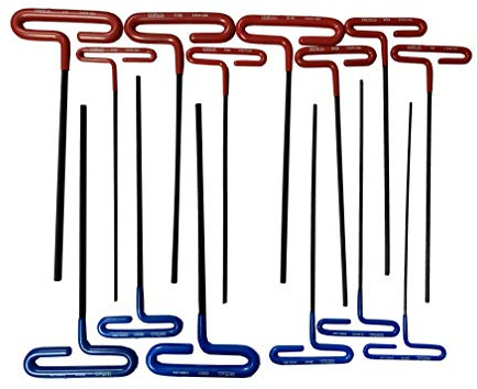 Eklind 50914 Cushion Grip Hex T-Key Set 14 Piece Set - INCH/MM, 9 inch arm