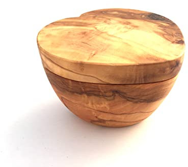 Lata con sistema de cierre magnético, recipiente para especias, salero, azúcar, madera de olivo, hecho a mano