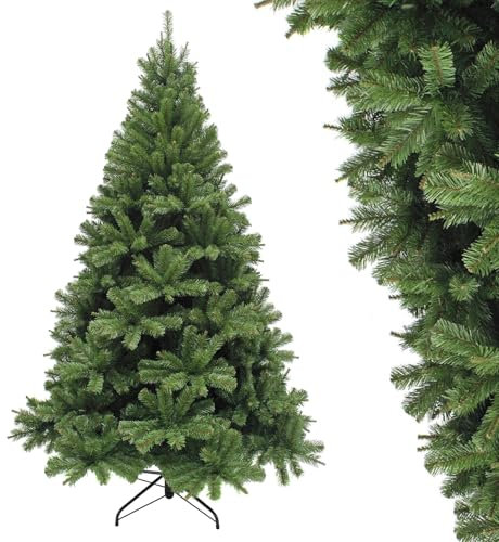 AURSTOR BASA Sapin de Noêl Artificiel PVC 180cm,Arbre de Noel de qualité supérieure,Pieds de Sapin de Noël en Métal