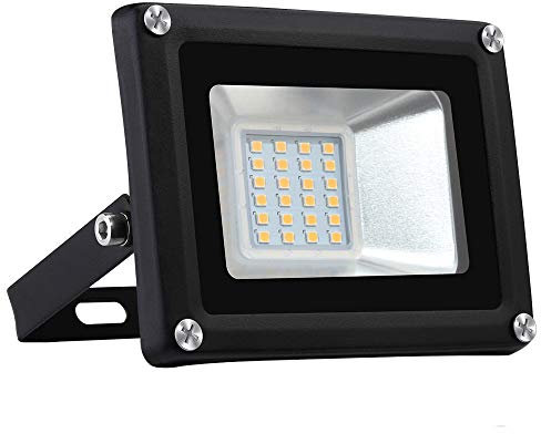 Bikuer LED Strahler,20W Warmweiß LED Scheiwerfer Superhell 2000LM Strahler Außen 3000K Fluter IP65 Wasserdicht Flutlicht Außenstrahler für Sportplatz Garage Garten Hinterhof