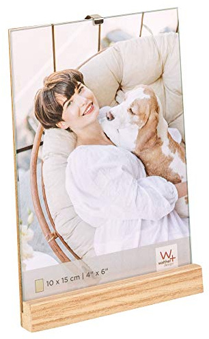 walther design Bilderrahmen natur 10 x 15 cm Holz-Portraitrahmen, Hochformat Simplicity YQ015P
