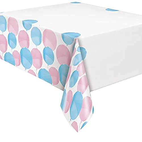 Vibrant Gender Reveal Party Table Cover (137cm x 213cm) - Multicolor Plastic Tablecloth, Spill-resistant & Bold Design - Perfect For Your Big Surprise - 1 Pc, 54x84