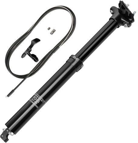 Sattelstütze in 30.9Ø mit Hub 125mm, Fahrradsattelstütze MTB Dropper Hubdrahtsteuerung Höhenverstellbares Hydraulisches Sattelrohr Fahrradsattelrohrstange Interne Führung für Mountainbike