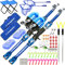 DaddyGoFish Kinder Angelset - Teleskoprute & Rolle Combo mit Klappstuhl, Rutenhalter, Tackle Box, Ködernetz und Tragetasche für Jungen und Mädchen - 2 Pack, Blau + Blau, 4ft