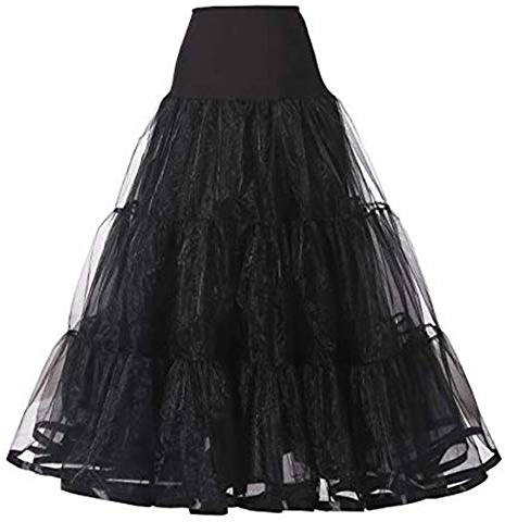 Verve Jelly Women's Petticoats Long Petticoat Wedding Evening Gowns Ankle Length Underskirt Crinoline for Prom Evening Wedding Dress