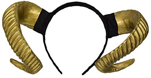 TOYANDONA Halloween Gold Sheep Horns Headband - Goat Devil Demon Horns for Costume Cosplay Photo Props