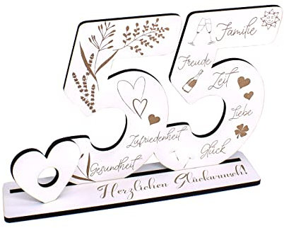 Deko Aufsteller 55 Jahre Geburtstag Geldgeschenk Jubiläum Tischdeko zum verschenken für Geld Gutschein Smaragdhochzeit