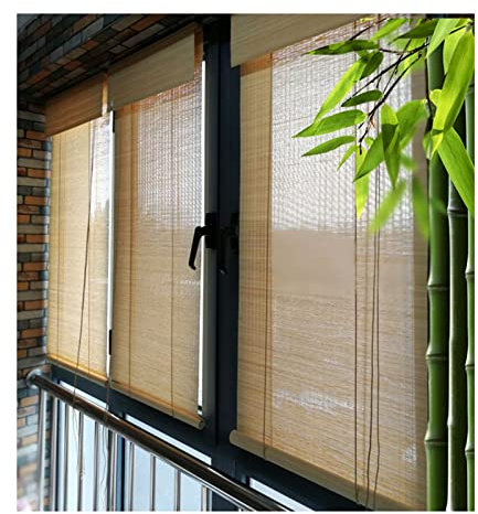 Bambusrollo Rollo,Holzjalousie,Bambus-Jalousien, Aufrollbare Jalousien Für Veranda, Terrasse, Außen-Rollo, Sichtschutz, Sichtschutz Für Deck, Pergola, Pavillon,W160xH220cm/W62.99xH86.61in