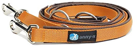 anny-x teilgepolsterte Führleine Classic Bolt Fun braun Bernstein 3m