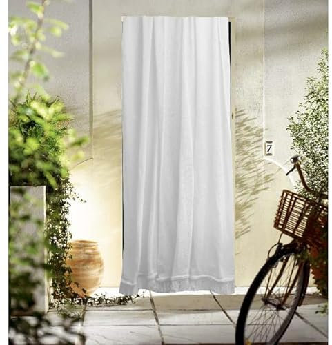 POYET MOTTE Rideau Blanc Marseillais tissé 140 x 225cm
