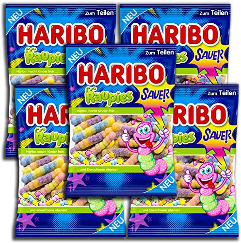 5 er Pack Haribo Raupies sauer 5 x 160g