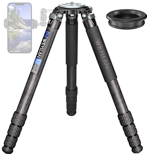 WEYLLAN Carbon Fiber Stativ 160cm, Heavy Duty Stativ Carbon Fiber Stativ Mit 40mm Bein, Carbon Stative, Professionelles große Video Stativ für DSLR-Kameras, Ferngläser, Kugelkopf, Tragkraft 40kg