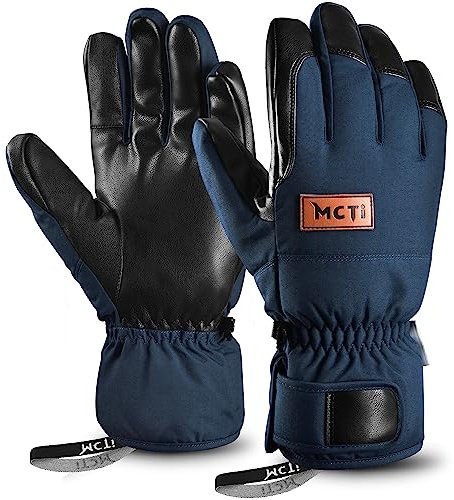Kineed Winterhandschuhe Herren Warme Skihandschuhe Touchscreen Wasserdicht Schnee Thermohandschuhe für Radfahren Motorrad Snowboard