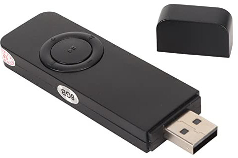 USB Stick MP3 Player, 8GB Music Player with USB Flash Drive, Portable HiFi Lossless Sound MP3 Music Player, Expandable Up to 64GB (Black)
