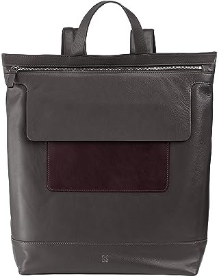 DUDU Herrenrucksack, weicher lässiger Damenrucksack aus echtem Leder mit Reißverschluss Großer bunter Rucksack für die Arbeit und Freizeit Anthrazit