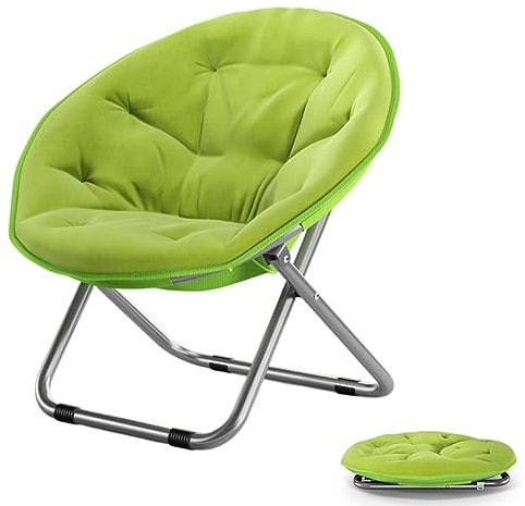 DuzLink Schalenstuhl Campingstuhl mit Metallgestell, Klappstuhl Kinder Gartenstuhl Polstersessel Untertasse Stuhl für Garten, Wohnzimmer, Innenhof, Outdoor, 80 x 80 x 76 cm
