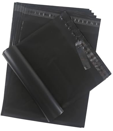 Versandtaschen Plastik,32 * 45CM Schwarz Versandtaschen Warensendung Versandbeutel Blickdicht Selbstklebend Versandtüten für Kleidung Logistikverpackungen Transport Verpackungskarton 30Stück