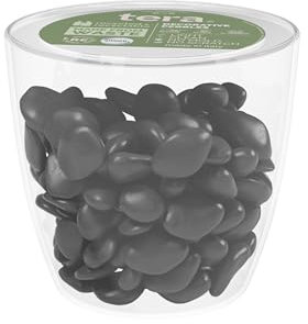Tera Steine für Vasen und Aquarien, Bunte dekorative Kieselsteine aus Kunststoff, Größe 3-4 cm (Small Pot Pack, Schwarz)