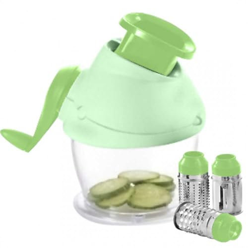 Grattugia Manuale Manovella e Pressa per Formaggio 3 Rulli Acciaio Inox HM-6370