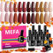 MEFA Autumn Nail Polish Set, 12 Colors - Red, Brown, Nude, Pink, Dark Red Glitter - Soak Off UV LED Gel Manicure at Home DIY Salon