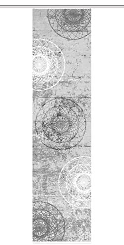 HOME in green 84058 | MANDOSA Schiebegardine aus recyceltem Polyester, Farbe:grau, Größe:245 x 60 cm, Anzahl:1x