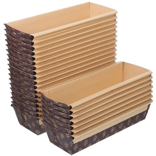 Mikinona Large Boat-Shaped Bread Baking Tray - Nonstick Corrugated Paper Loaf Mold for Oven Use Ideal for Cakes Muffins Desserts and Afternoon Tea 25 Pcs