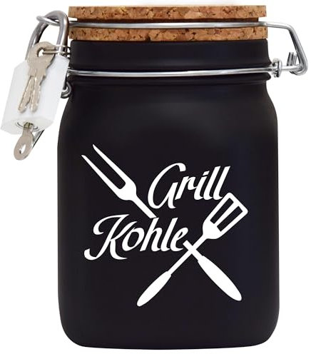 Spardose Grill Kohle Design2 Geld Geschenk Idee Schwarz L