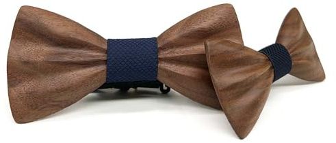 HZQIFEI Vater-Sohn-Fliege-Set, 2-teilig, Holzfliege, Herren, Kinder, verstellbar, für Abendveranstaltungen, Partys, Hochzeiten, Zeremonien, Ensemble de 2 pièces